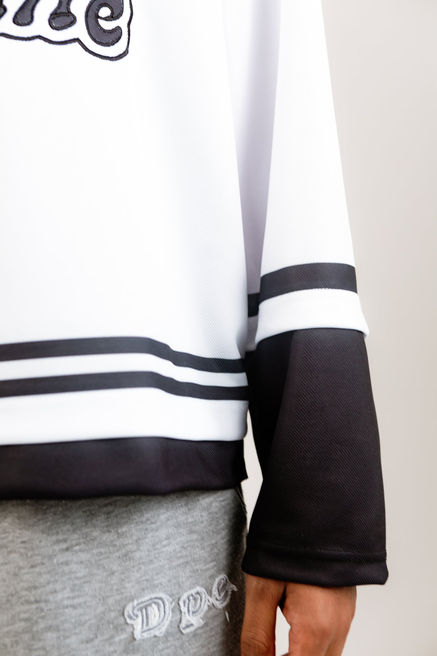 Top tier long-sleeved jersey White/black